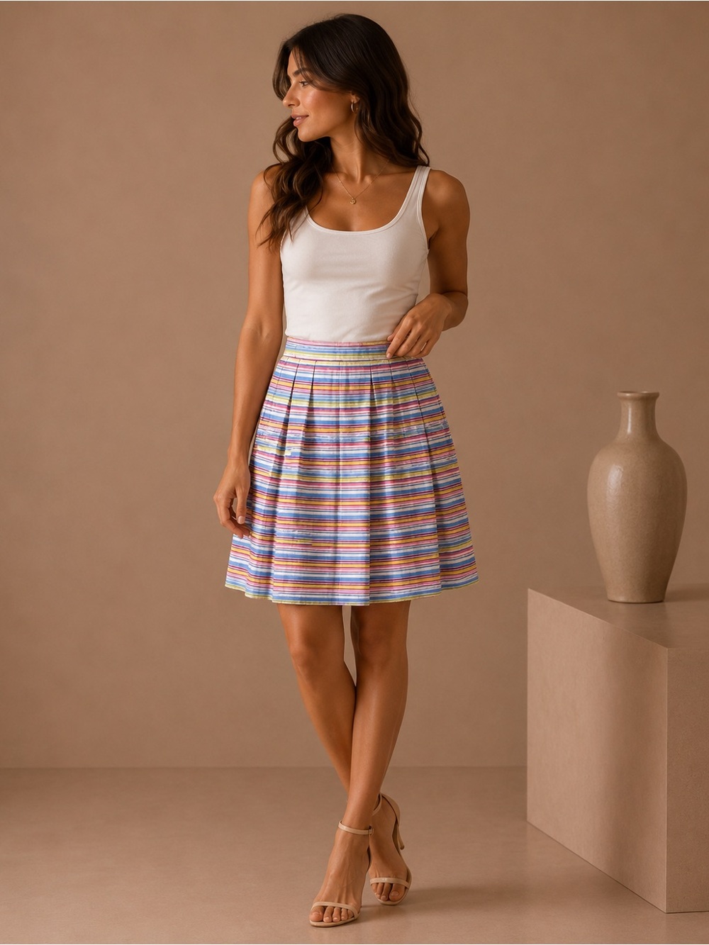 Talbots Multicolor Striped Skirt Size 16WP